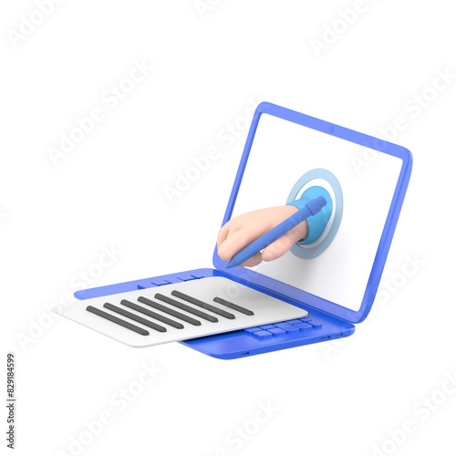 Isometric electronic signature concept. digital form attached to electronically transmitted document, verification of intent to sign agreement and legal deal.Supports PNG files