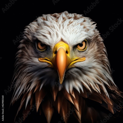 eagle head isolated on a black background