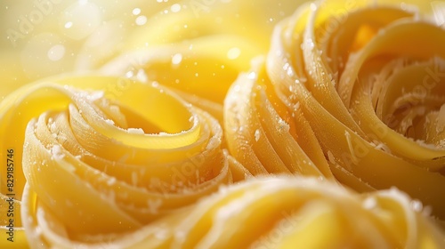 fettuccine pasta closeup on a full background
