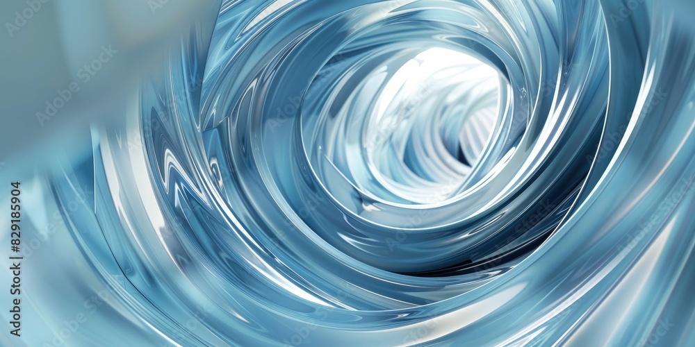 A mesmerizing vortex of swirling blue and white hues gives an illusion of depth A mesmerizing vortex of swirling blue and white hues gives an illusion of depth