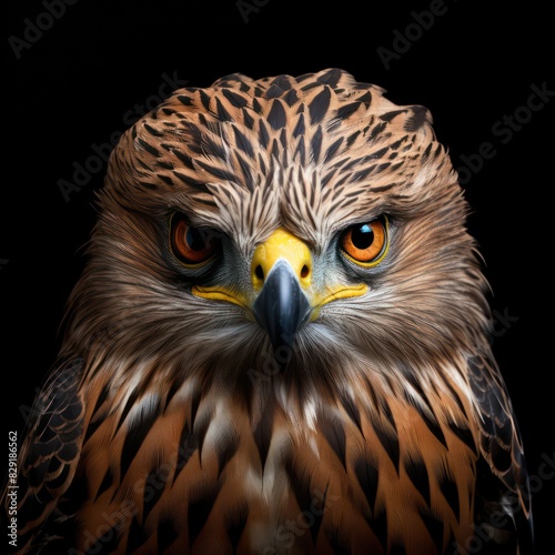 hawk isolated on a black background
