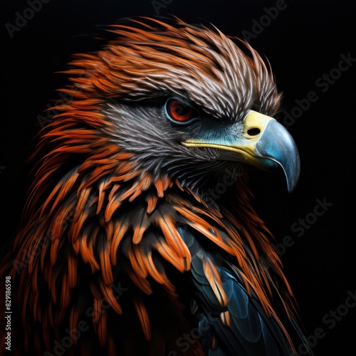 hawk isolated on a black background  © marco