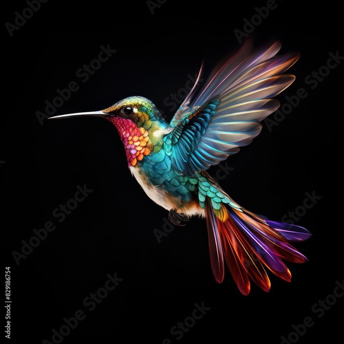 humming bird isolated on a black background © marco