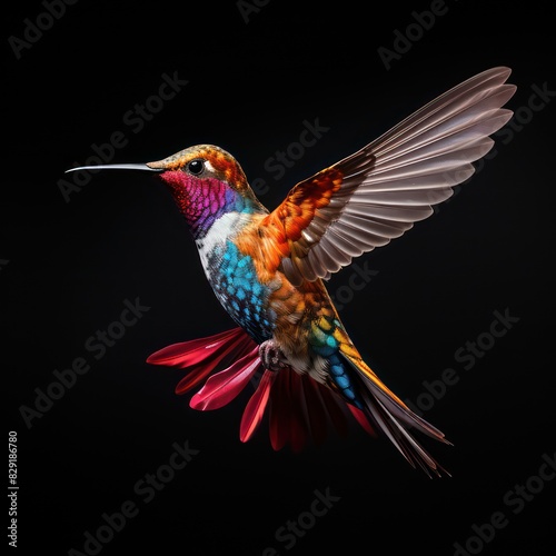 humming bird isolated on a black background © marco