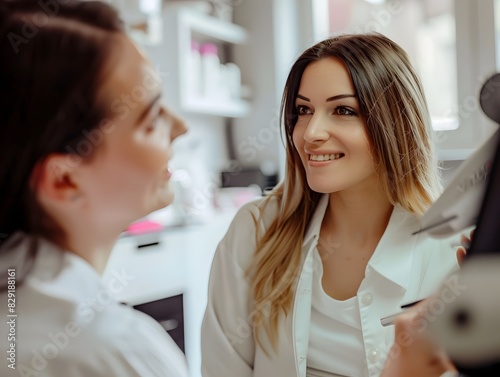 Beautician Showcasing Eyelash Extension Process to Curious Client Free Download Beautician Showcasing Eyelash Extension Process to Curious Client - GFXLoad