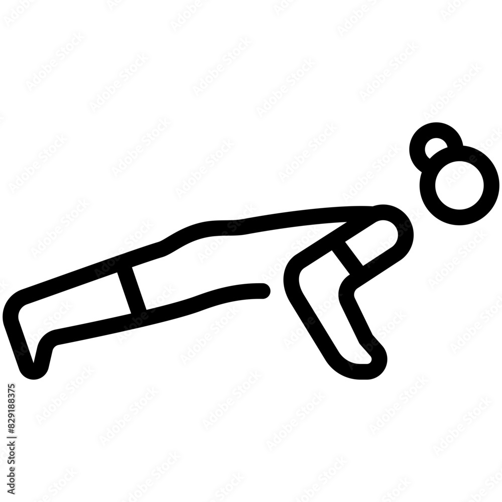 push up line icon push up line icon