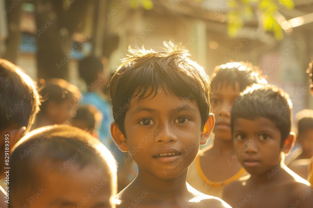 Portrait of unknowns Nepali kid at the Pashupatinath temple in the morning Portrait of unknowns Nepali kid at the Pashupatinath temple in the morning