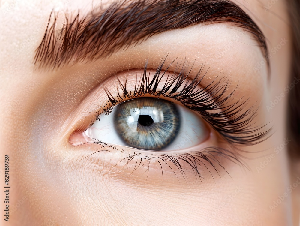 Fototapeta premium Captivating Eyelash Extensions with Subtle Winged Outer Corners