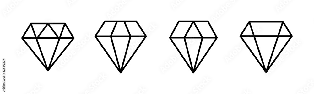 Diamond icon set. diamond gems vector icon. Diamond icon set. diamond gems vector icon.