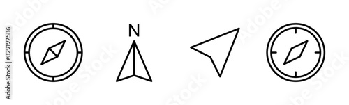 Compass icon set. arrow compass icon vector
