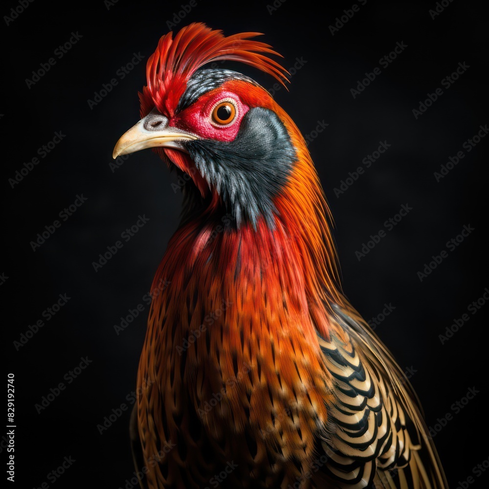 pheasant isolated on a black background 
