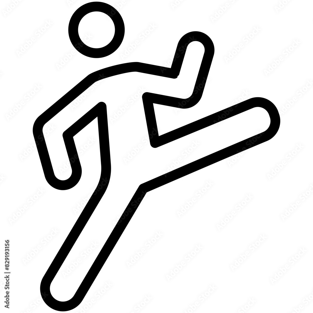 karate kick line icon karate kick line icon