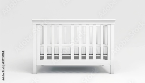 Isolated white baby crib