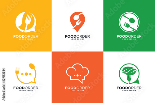 Online Food logo design, Food point logo collection