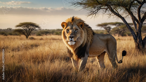 Wallpaper Mural majestic lion in the african safari Torontodigital.ca