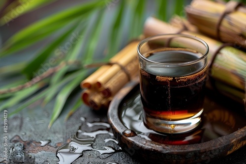 Juice with molasses from cane