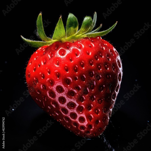 strawberry isolated on a black background 