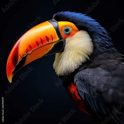 toucan bird on a black background   © marco