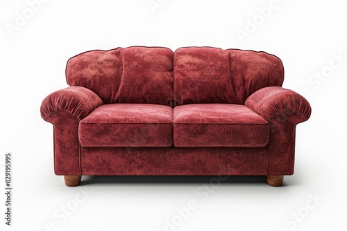 Lonely couch on white backdrop