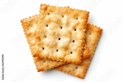 Lonely cracker on white background top view
