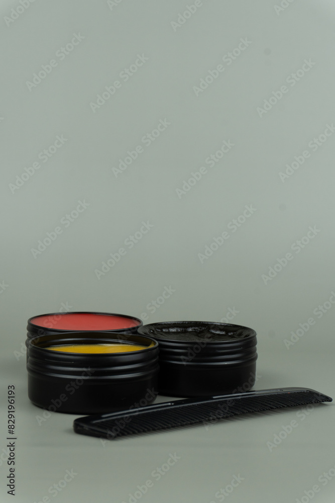 Pomade Container Mock-up with Gray Background Pomade Container Mock-up with Gray Background