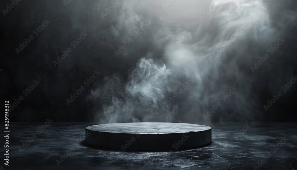 Dramatic Black Floor Podium Scene Dramatic Black Floor Podium Scene