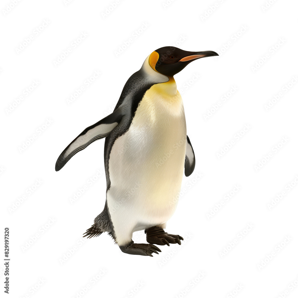 Fototapeta premium Feel The Resilience Of An Emperor Penguin, Isolated On Transparent Background, For Design And Printing