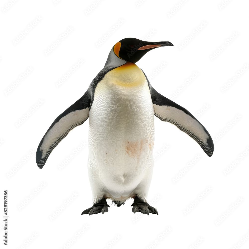 Fototapeta premium Feel The Resilience Of An Emperor Penguin, Isolated On Transparent Background, For Design And Printing