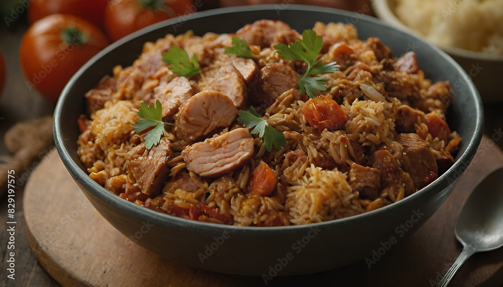 delicious jambalaya in a bowl delicious jambalaya in a bowl