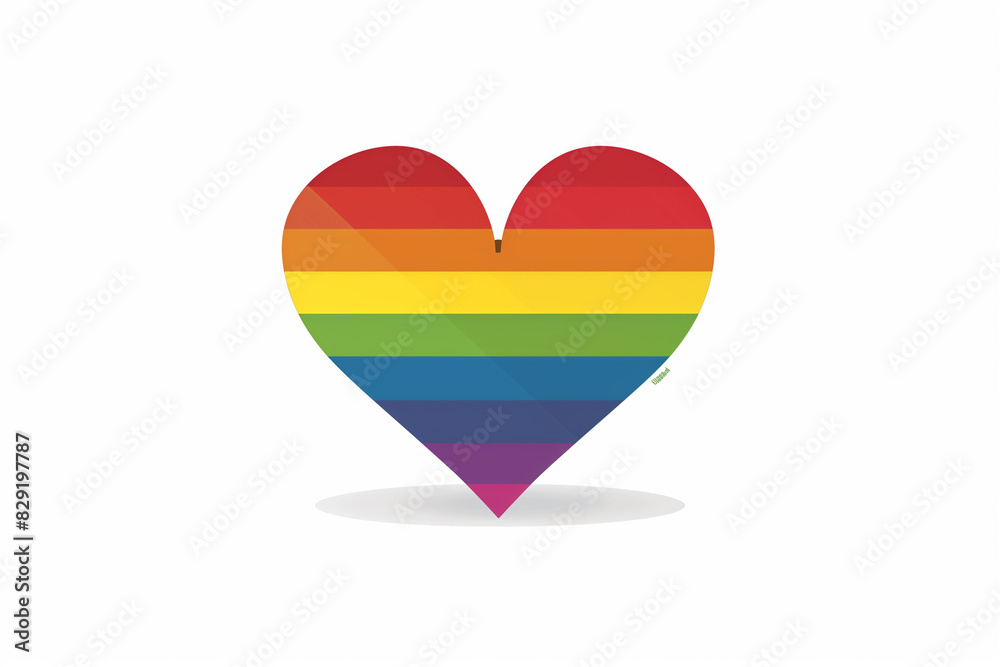 icon of lgbtq heart with white background, rainbow heart icon of lgbtq heart with white background, rainbow heart