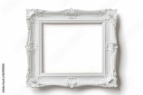 Modern white frame isolated on white background