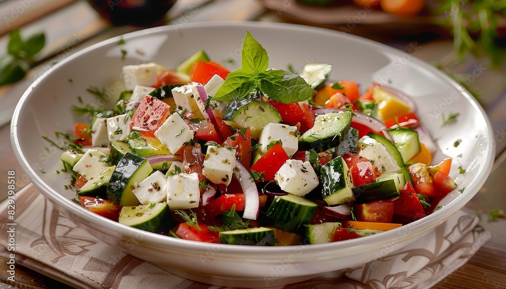 Salad with feta and vegetables Salad with feta and vegetables