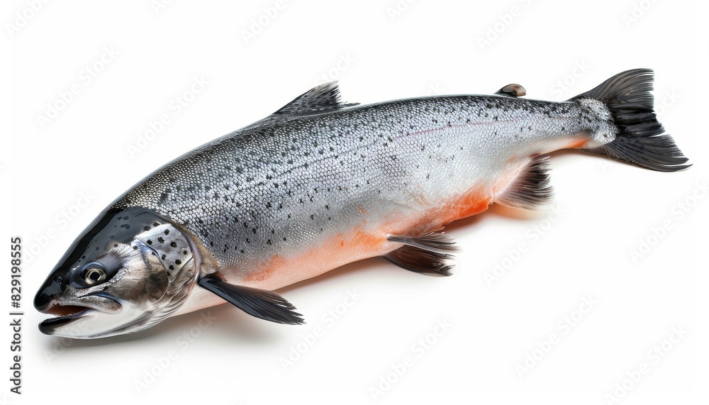 Salmon isolated on white with clipping path full focus Salmon isolated on white with clipping path full focus