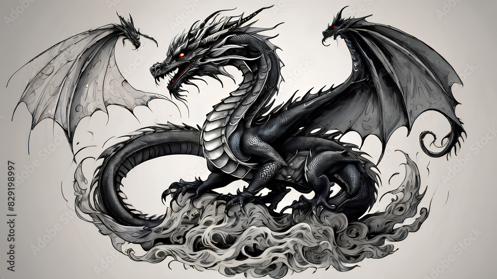 Fototapeta premium AI image generated dragon logo