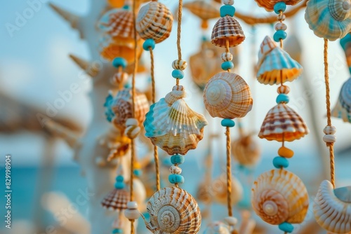 Sea shell dreamcatcher chime for beach vacation decoration