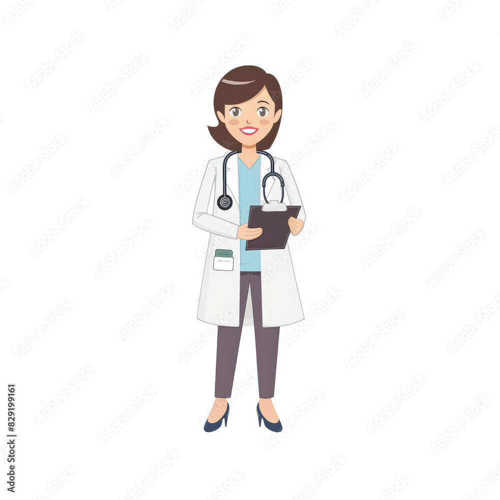Image Of Female Doctor, Isolated On Transparent Background, For Design And Printing Image Of Female Doctor, Isolated On Transparent Background, For Design And Printing