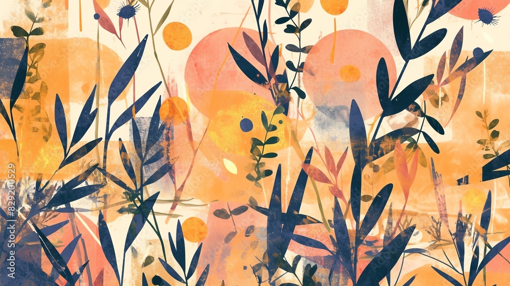 Create a seamless pattern with a repeat of a floral motif Create a seamless pattern with a repeat of a floral motif