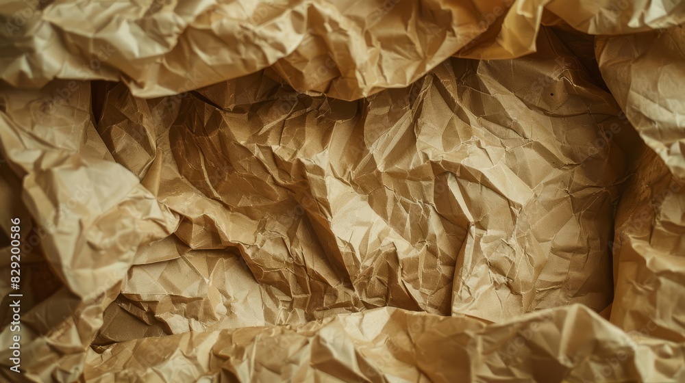 closeup of crumpled paper texture inside cardboard box sustainable packaging closeup of crumpled paper texture inside cardboard box sustainable packaging