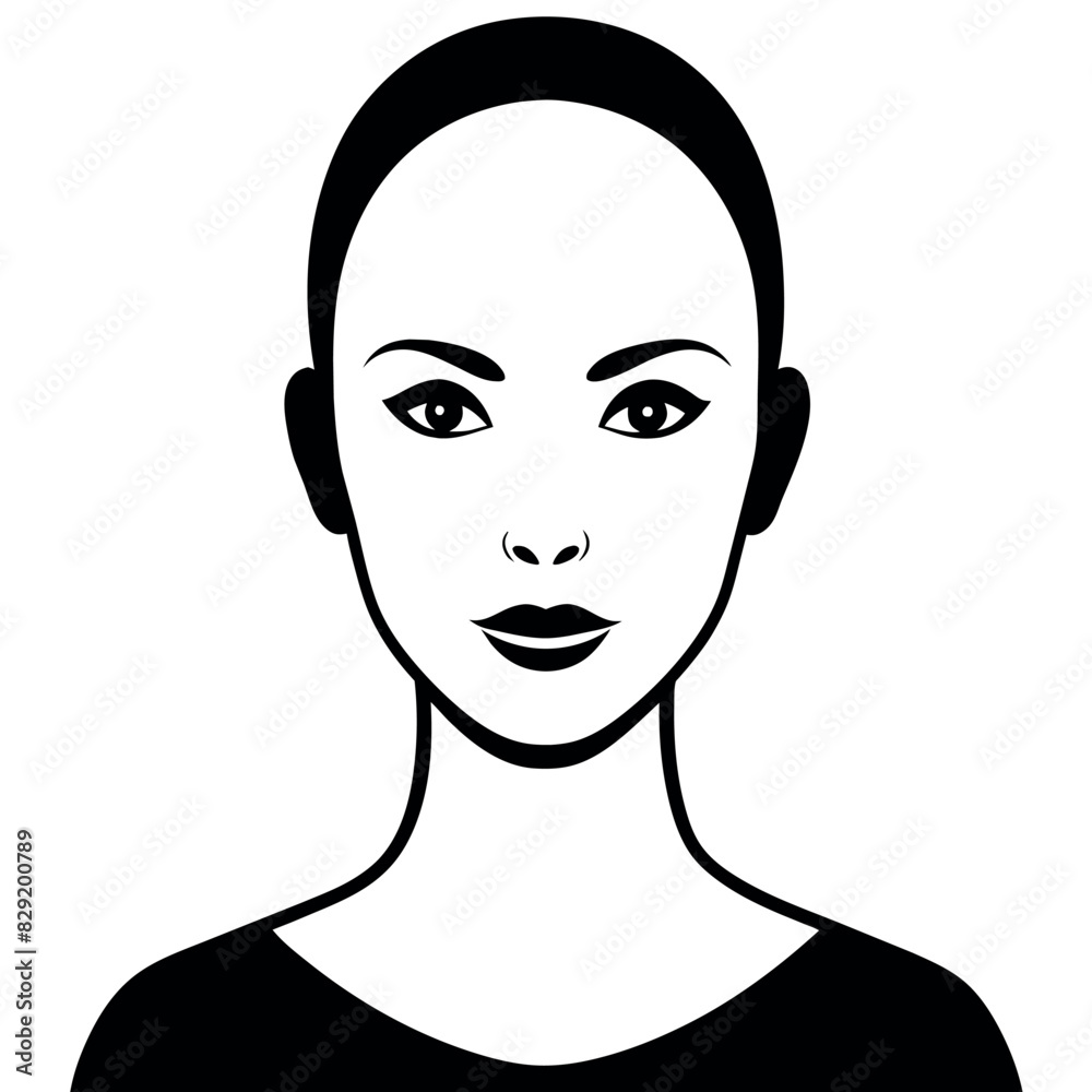 A bald head face vector silhouette, a beautiful woman face silhouette A bald head face vector silhouette, a beautiful woman face silhouette