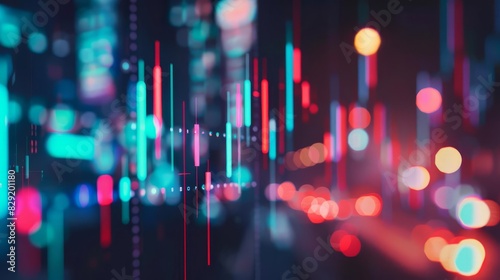 Wallpaper Mural dynamic candlestick charts displaying stock market price movements and trading indicators financial graphic Torontodigital.ca