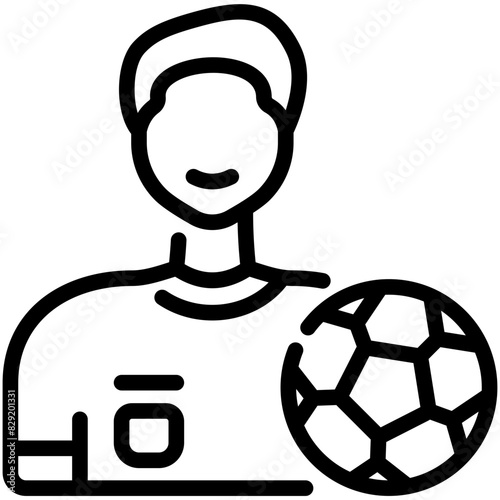 soccer player line icon