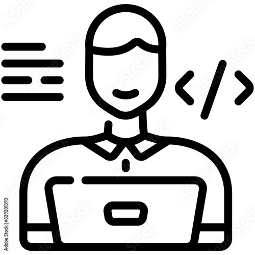 programmer line icon
