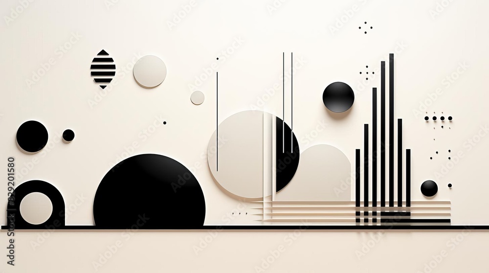 Obraz premium Minimalistic black and white line art backgrounds