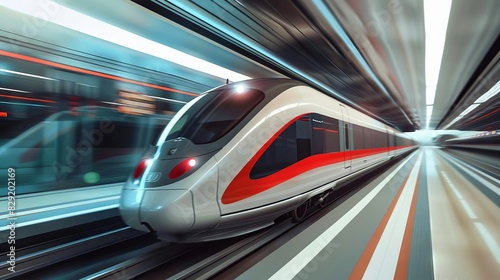 highspeed train in motion capturing the essence of efficient modern transportation concept illustration