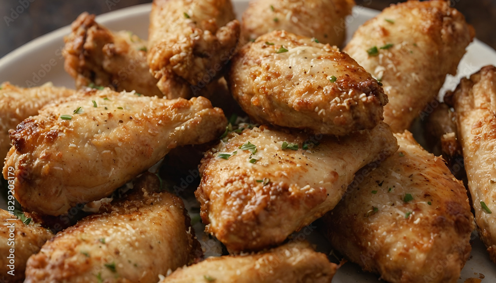 delicious garlic parmesan chicken wings on a plate delicious garlic parmesan chicken wings on a plate