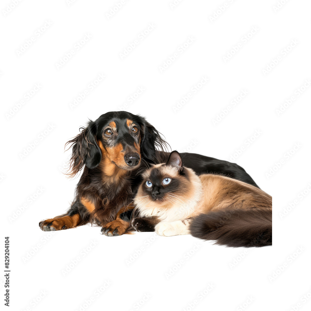 Witness The Heartwarming Bond Between Dog And Cat, Isolated On Transparent Background, For Design And Printing Witness The Heartwarming Bond Between Dog And Cat, Isolated On Transparent Background, For Design And Printing