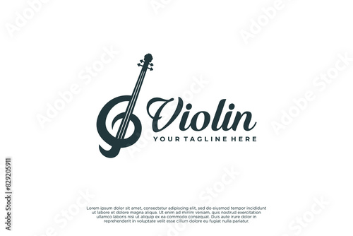 Violin logo design. Jazz country music logo.