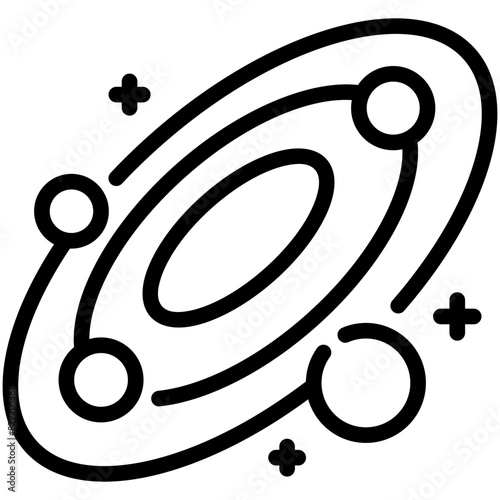 solar system line icon