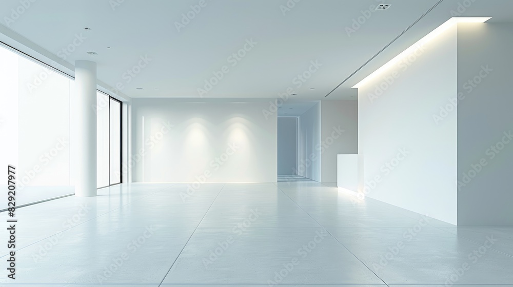 Expansive white space with a clean backdrop, ideal for modern and minimalist themes.