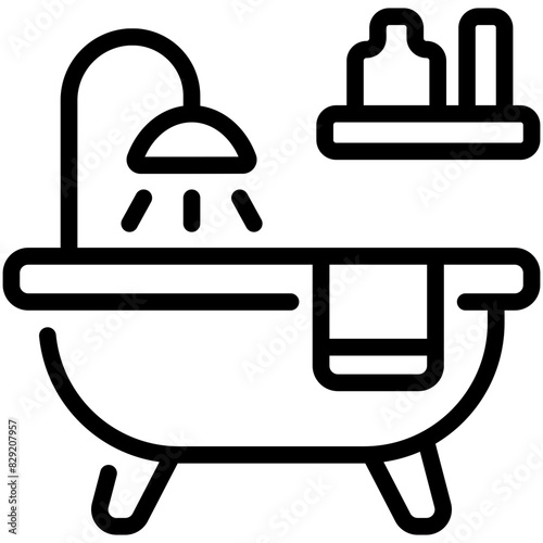 bathroom line icon